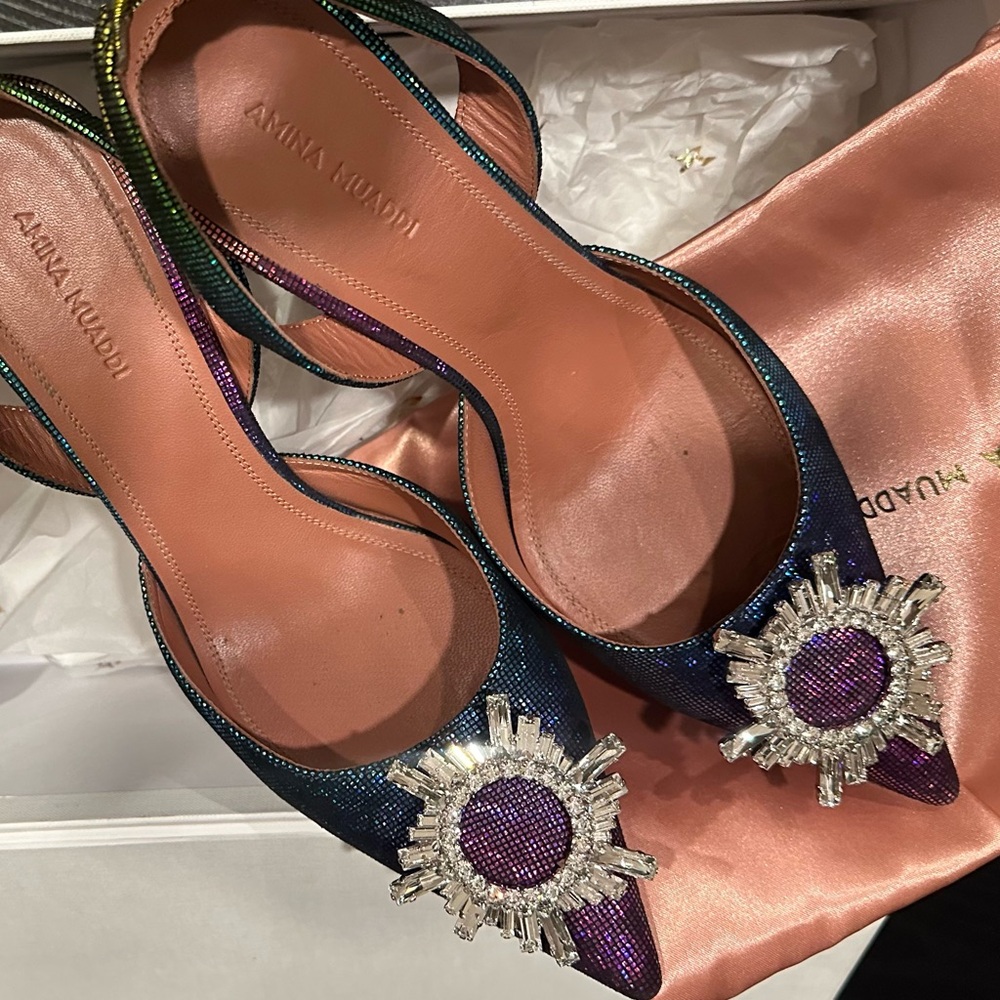 Amina Muaddi rainbow pump